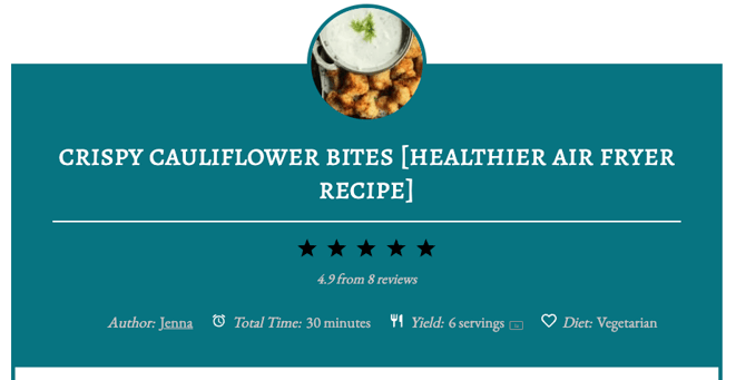 Heavenlyspiced Cauliflower Bites